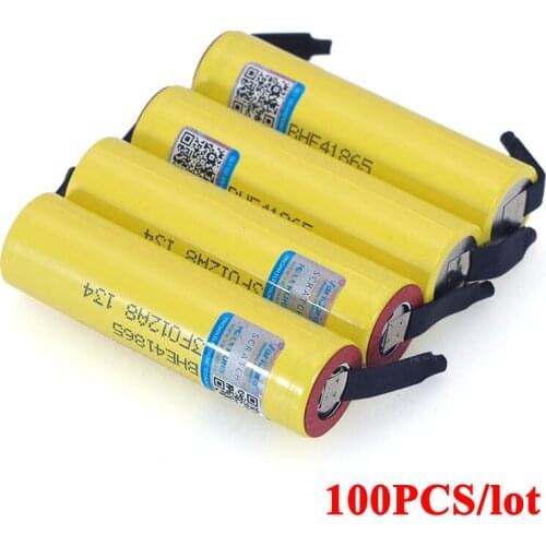 100PCS New Original HE4 18650 Rechargeable li-lon battery 3.6V 2500mAh Battery 20A 35A discharge + DIY Nickel sheet