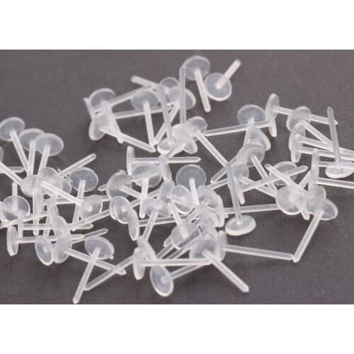 1000pcs Diy Earring Accessories Plastic Ear Needle Invisible Earring Material Transparent Wholesale A0174 Antiallergic
