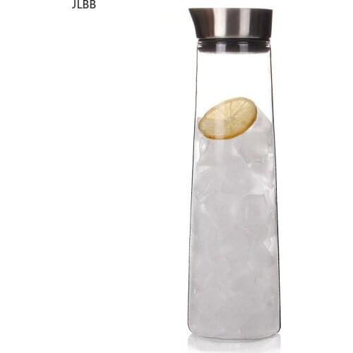 1L 1.5L Heatproof Glass Carafe with Stainless Lid Two ways to use Hot or Iced Water Pitcher Fruit Flower Tea Teapot