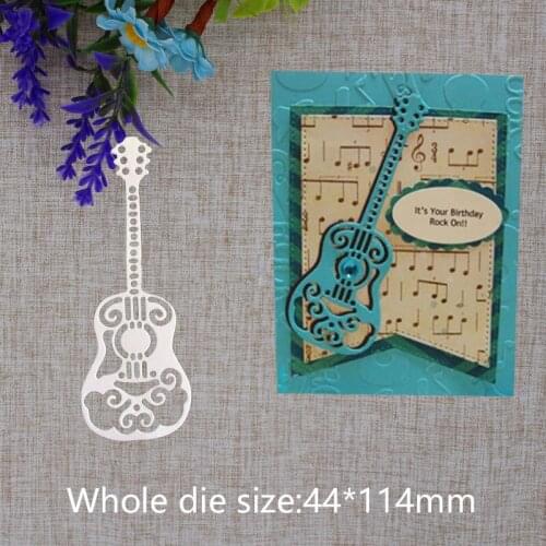 2019 New Arrival Beautiful Guitar Metal Cutting Dies Stencil DIY Scrapbooking Embossing Decorative Photo Album Craft 44x114mm