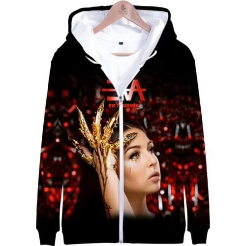 2021 French Singer Eva Queen Album 3D Printed Zipper Hoodies Sweatshirts Men/women Hooded Fashion Plus Size Unisex Clothing