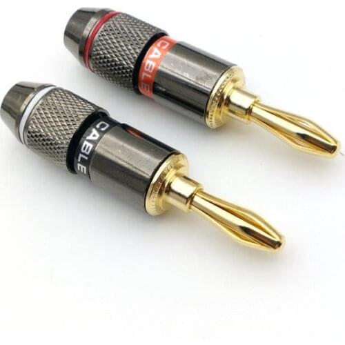 20pcs 24K Gold Plated Audio Speaker Wire Cable Banana Plug Connector Adapter