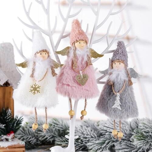 30Pcs Christmas Tree Decorations Cute Angel Doll Girl Pendant Navidad New Year Xmas Hanging Ornaments Gift for Kids Wholesale X2