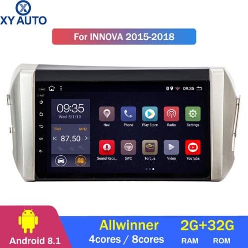 9 inch 2.5D IPS HD multi-touch screen Android8.1 2G RAM 32G ROM NAVI with BT USB WIFI SWC for Toyota Innova 2015-2018 RHD