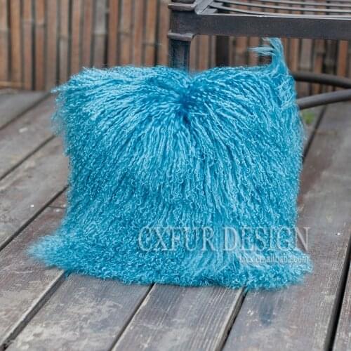 FREE SHIPPING CX-D-04 Hot Sales Genuine Mongolian Lamb Fur Pillow Fur Cushion