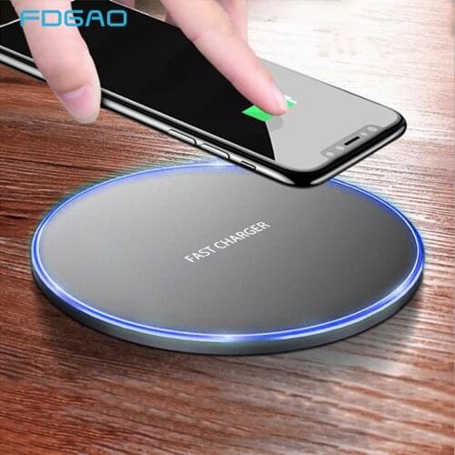 FDGAO 10W Fast Wireless Charger For iPhone 11 XS Max XR X 8 Airpods Pro Samsung S20 S9 S10 USB Quick Charge 3.0 Qi Charging Pad