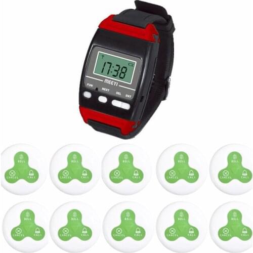 Wireless paging service 20 pcs buttons 2 receiver Watch calling system restaurant waiter caller