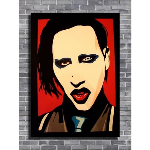 Home Decoration graffiti popular art Marilyn Manson by hand painted Canvas Painting Pictures Wall Art For Living Room