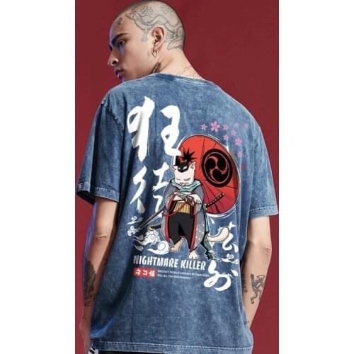 Asian Harajuku T-Shirt Hiphop Rock Cool Summer Japanese Streetwear Clothing T Shirts Men Cotton Hip Hop O-Neck Tees Tops ZZ435