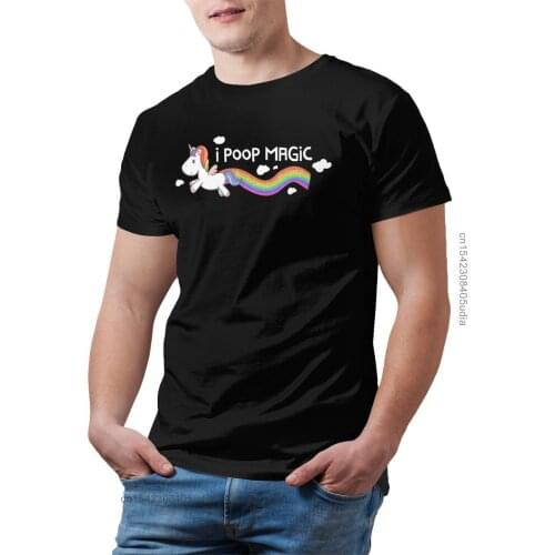 Unicorn Poop Tshirts I Poop Magic Cute Unicorn T Shirt Cotton Funny Tee Shirt Mens Classic Tshirt Camisas Hombre