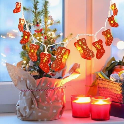 Socks Lantern 2021LED String Light Christmas Holiday Party Light String Christmas Tree Decortive Lamp Holiday Bedroom Decoration
