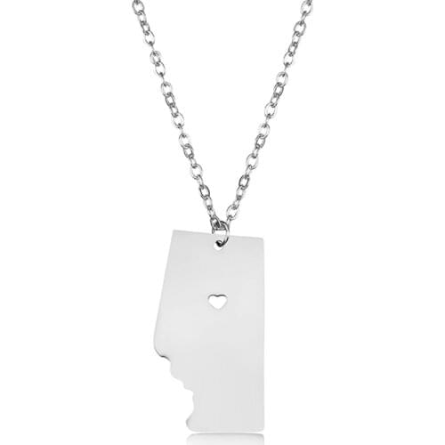 Canada Map Alberta Pendant Necklaces Charm Country Necklace Rose Gold Stainless Steel Love Hometown Gift Women Jewelry