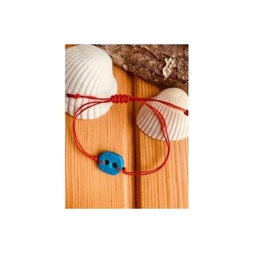 Red thread macrame braided adjustable handmade authentic Syriac evil eye bead for women men