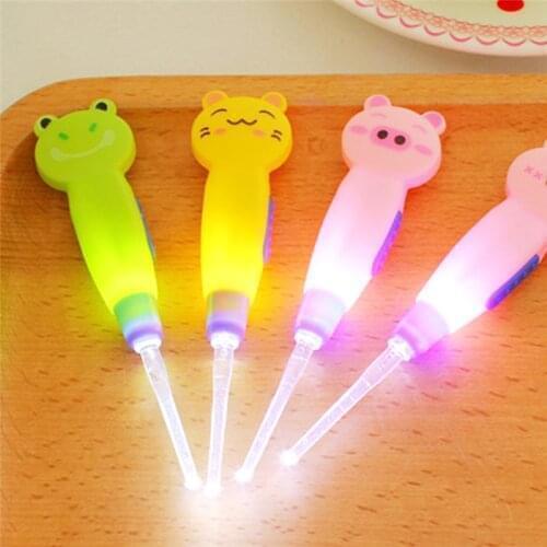 Ear Spoon Cleaning with LED Lighting Cute Cartoon Animal Detachable Earwax Remover Tool Safety Cleaner Spoon for Kids health