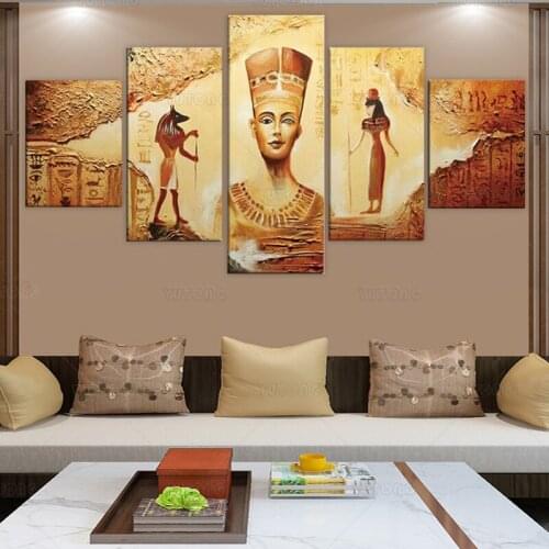 Modular Pictures Home Decoration Wall Art Canvas Egyptian culture Poster Decor 5 Piece Painting HD Printed Photo