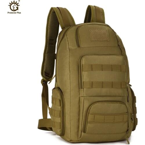 Tactics Backpack 14 Inches Loptop Men Military MOLLE 40L High Capacity Rucksack Waterproof Nylon Travel Backpack