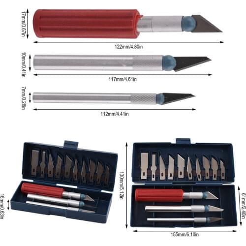 Craft Artwork Cutting Knife DIY Carving Knife Stencil Scoring Hobby Chiseling Model Repairing Sculpture Scalpel Knife 13PCS/lot