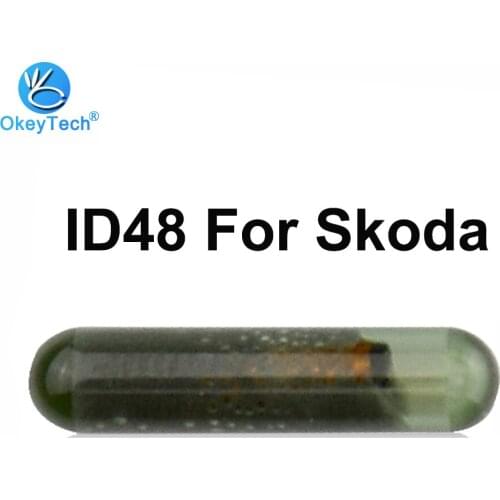OkeyTech ID48 Transponder Original Auto Remote Car Key Shell Cover Case Fob Chip Unlock ID48 Glass Tube For Skoda Octavia Fabia