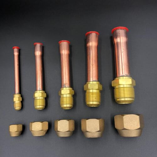 45 Degree SAE 1/4" 3/8" 1/2" 3/4" Flare Connector With Copper Tube Brass Pipe Fitting Adapeter For Air conditioner