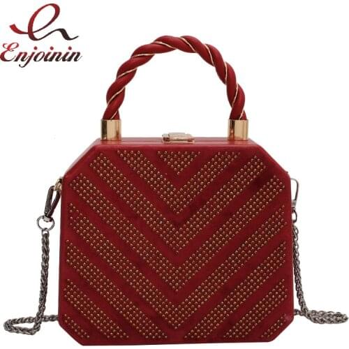 Luxury Diamond Box Party Clutch for Women Fashion Designer Purses and Handbags Chic Chain Shoulder Bag Wedding Evening Bag Totes