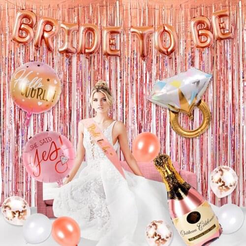 HUIRAN Rose Gold Bride To Be Transparent Box Wedding Decor for Weddings Engagement Hen Party Decor Bachelorette Party Supplies