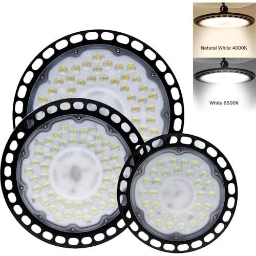 LED High Bay Light AC220V 200W 150W 100W IP65 Waterproof Industrial Lighting Warehouse Garage Lamp 4000K 6000K LED UFO Lamp