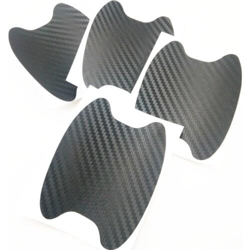 Universal 4 carbon fiber car door protector bowl sticker auto parts for Audi Q3 Q5 SQ5 Q7 A1 A3 S3 A4 S4 RS4 RS5 A5 A6 S6 C6 C7