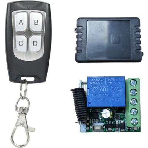 QIACHIP 433 Mhz Universal Wireless Remote Control Switch DC 12V 1CH Relay Receiver Module RF Transmitter Electronic Lock Control