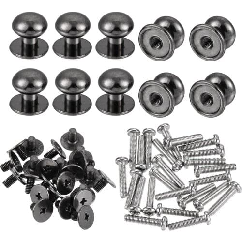 Uxcell 10mm Head Dia. Round Knobs Pull Handle, 24pcs Zinc Alloy for Drawer Pulls Gift Box Cabinet Black