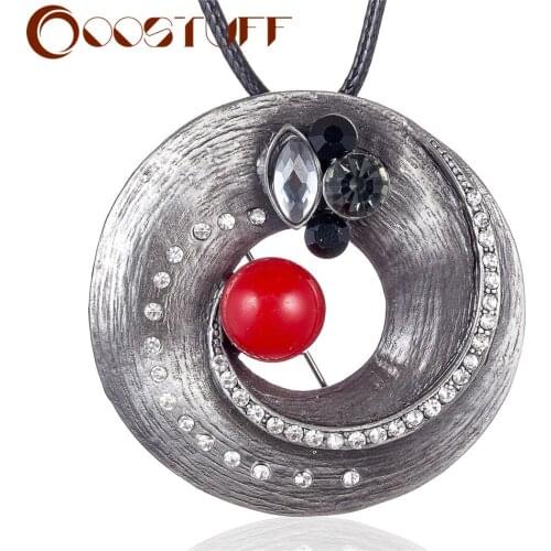 Vintage Jewelry Long Necklace for Women Pendant Crystal Beads New Black Rope Chain Jewellery Suspension Choker Hotsale Wholesale