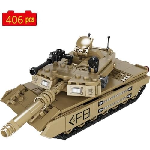 WW2 Military Series World War II M1A2 Main Battle Tank Infantry Fighting Vehicle DIY Model Building Blocks Bricks Toys Gifts