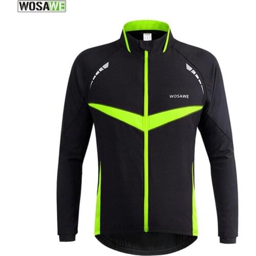 WOSAWE Winter Autumn Windproof Cycling jacket Long Sleeve Cycling Jersey Clothing Wear Running Bike chaqueta ciclismo Jackets