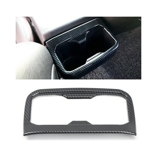 Carbon Fiber Look Rear Water Cup Holder Cover For Toyota Tacoma N300 2016-2019