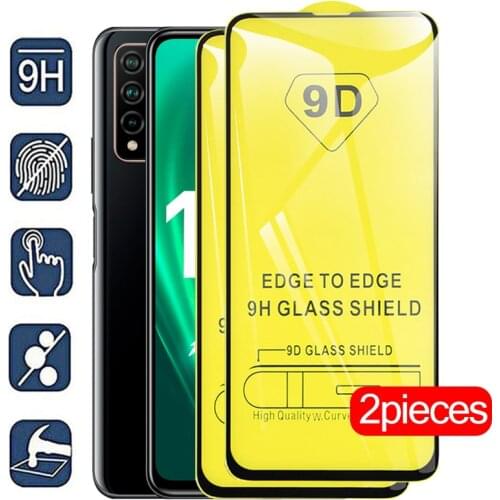 2PCS 9D Full Cover Glue Tempered Glass On Honor 10X Lite Glass For Huawei Honor 10X Light Honer 10 X Phone Armor Protective Film