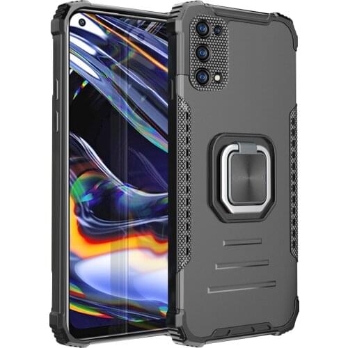 Stand Armor Case for OPPO Realme 8 Pro C21 C20 C17 C12 C15 C25 C11 6 7 Magnetic Car Fundas Ring Holder Shockproof Hybrid Coque