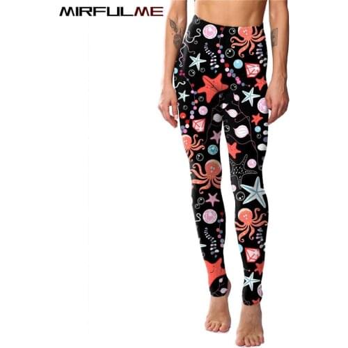 Women Leggings Cartoon Printed Yoga Pants Female Sport Leggings Athletic Pant Running Trouser Gym Fitness Tights Elastic Leggins