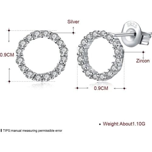 Round Shape Women Earring Lady Ear Stud Ear-Ring Party Prom Wedding Decorative Jewelry Ornament Christmas Present