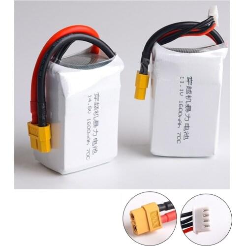 1pcs Lipo Battery 11.1v /14.8V 1600mAh 70C LiPo Battery 3S 4S For RC Helicopter RC Car Boat Quadcopter Remote Control Toys