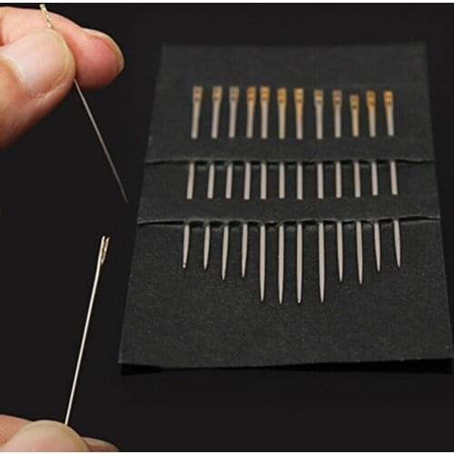 12pcs/set Easy To Use Hand Tool Art Craft For Old Man Self Threading Repair Stitch DIY Sewing Needle Blind Assorted Double Hole