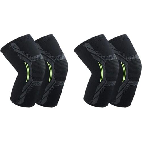 2pcs Basketball Football Sports Kneepad High Elastic Volleyball Knee Pads Brace Training Knee Support Protect - M & L