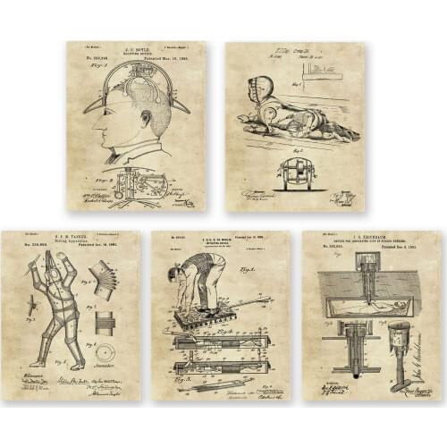 5 in 1 vintage funny wicked patent art prins wall decor unframed
