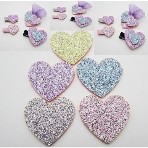 10pcs Heart Ball Padded Appliques For Clothes DIY Baby Hair Clip Headwear Decor Ornament Accessories