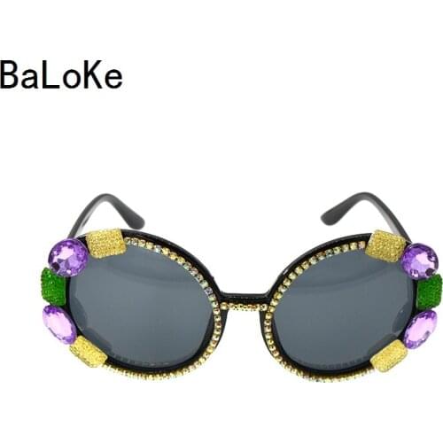 Baroque Retro Sunglasses Black Frame Metal Flowers Round Sun Glasses Woman Party/Summer Beach Outdoor Casual Decoration