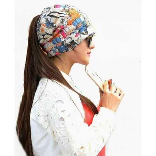 Free shipping Spring, summer, autumn Womens multicolor pattern set of head cap Multi-functional amphibious turban hat in baotou