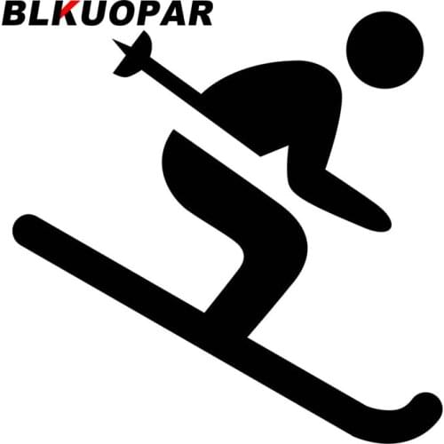 BLKUOPAR for Vector Skiing Car Stickers Funny Decals Car Accessories Air Conditioner Sunscreen Skateboard Waterproof DIY Goods