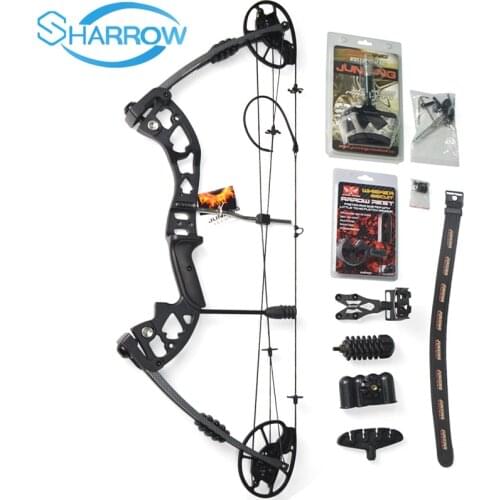 1Set Junxing M125 Compound Bow Archery Black Aviation Aluminum With 30-70lbs adjustable Draw Weight hunting bow Great power
