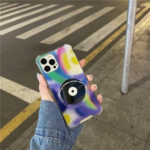 INS colorful laser compact disc phone case for iPhone 12 Pro Max 11 Pro Max X XS XR Max 7 8 Plus makeup mirror protective cover