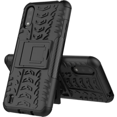 For Cover Samsung Galaxy A01 Case Armor Shockproof Silicone Hard Plastic Case For Samsung Galaxy A01 A015F/DS with Stand Holder