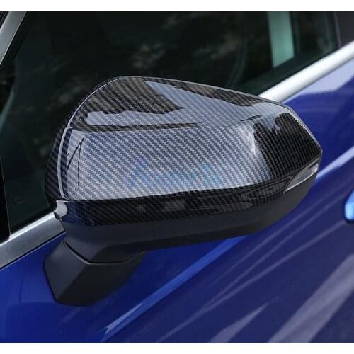 Carbon Fiber Color Side Wing Mirror Cover Door Rear View Overlay Trim Protector Panel Car Styling For AUDI Q3 2019 Accessories