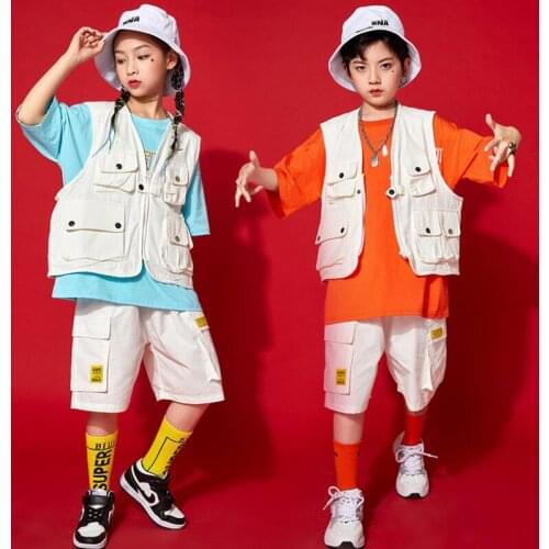 Kids Hip Hop Show Clothing Oversized T Shirt Jacket Tops Streetwear Summer Shorts For Girl Boy Concert Dance Costume Clothes